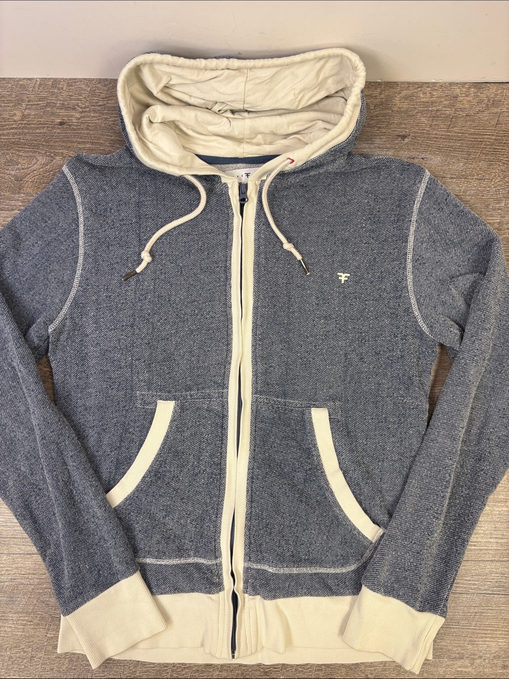 Five Four Men’s Blue 100% Cotton Full Zip Hoodie Size Large